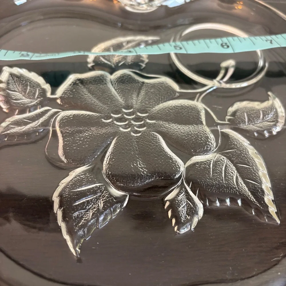 Vintage 1950's | Hazel Atlas Orchard Apple Glass Snack Plates | Set‎ Of 4